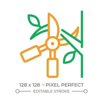 Pruning two color line icon Stock Illustration