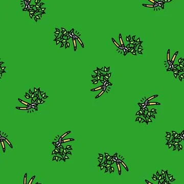 Pruning urban gardening vector seamless pattern Stock Illustration