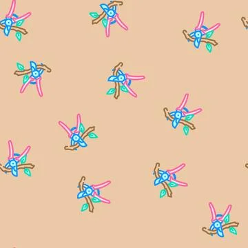 Pruning urban gardening vector seamless pattern Stock Illustration