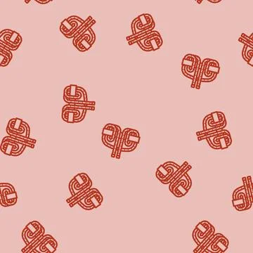 Prusik knot nautical line vector seamless pattern Stock Illustration
