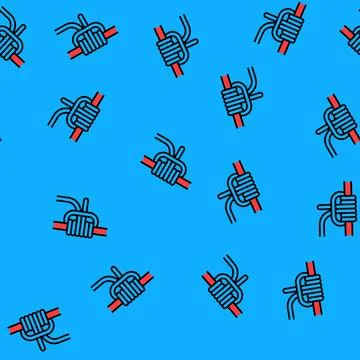 Prusik knot nautical vector seamless pattern Stock Illustration