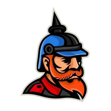 Prussian Officer Mascot Illustrazione stock