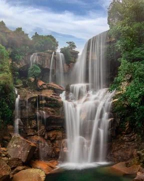 Prut fall or Prut Waterfall: Waterfalls of Meghalaya Stock Photos
