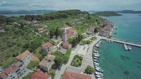 Prvic Luka aerial Stock Footage 82593725