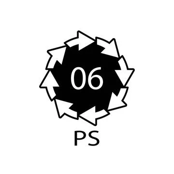 PS 06 recycling code symbol. Plastic recycling vector polystyrene sign. Stock-Illustration