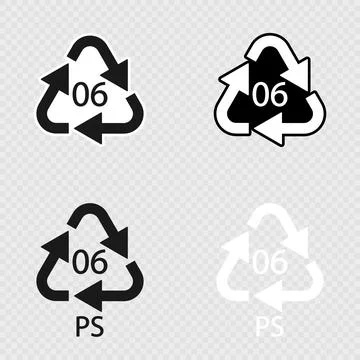 PS 06 Recycling Code Symbol Set. Stock-Illustration