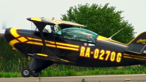 PS-2B Acrobaster with number RA-0270G performs turn at high speed. Stock Footage 106062757