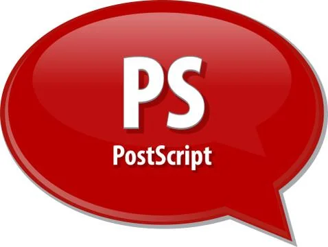 PS acronym definition speech bubble illustration Illustrazione stock