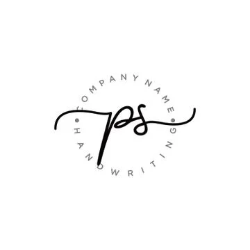 PS Initial handwriting logo design Stock Illustration