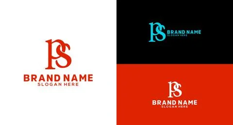 PS Letter Monogram Logo Design ps icon Lettermark Logo Brand identity Design Stock Illustration