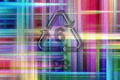 PS, Plastic recycling symbol PS 6 Stock Illustration