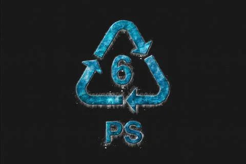 PS, Plastic recycling symbol PS 6 Stock Illustration