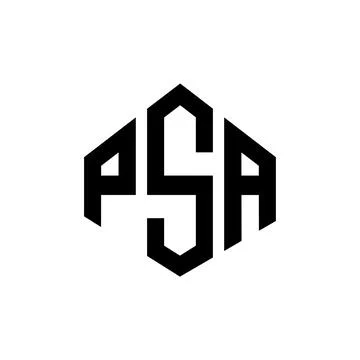 PSA letter logo design with polygon shape. PSA polygon and cube shape logo .. Stock Illustration