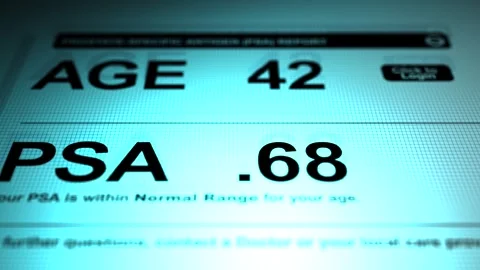 A PSA Test indicates Normal Values for a 42 Year Old 1 Stock Footage 314267873