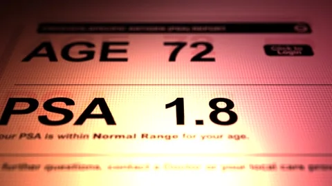 A PSA Test indicates Normal Values for a 72 Year Old - Ominous Version Stock Footage 314293601