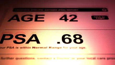 A PSA Test indicates Normal Values for a 42 Year Old  Ominous Version Stock Footage 314293605