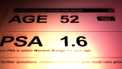 A PSA Test indicates Normal Values for a 52 Year Old  Ominous Version Stock Footage 314293606