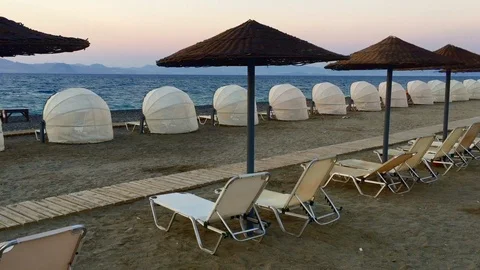 Psalidi beach in Kos Stock Footage 96238391