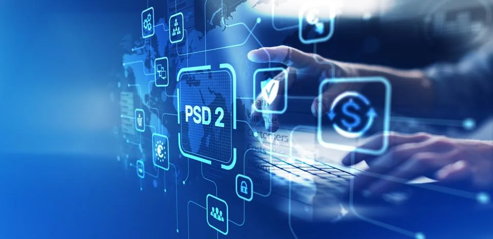 PSD 2 Payment Services Directive for Financial Industry and Online Banking .. Stock Photos