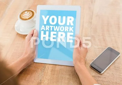 PSD artwork template on digital tablet PSD 템플릿