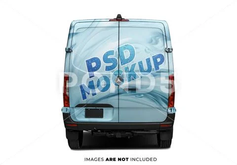 PSD Car Wrap mockups - Mercedes Benz Sprinter 2500 PSD-Vorlage