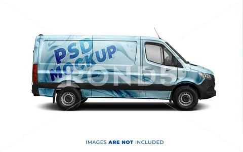 PSD Car Wrap mockups - Mercedes Benz Sprinter 2500 PSD Template