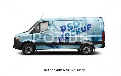 PSD Car Wrap mockups - Mercedes Benz Sprinter 2500 PSD Template
