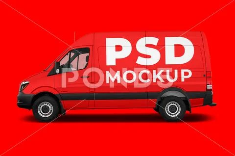 PSD Car Wrap mockups - Mercedes Benz Sprinter 2500 PSD-Vorlage