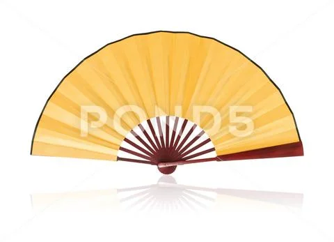 (PSD) Chinese fan isolated on white background ~ PSD Template #86889778