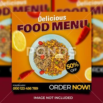 PSD Delicious Food Menu for Social Media Template PSD 템플릿