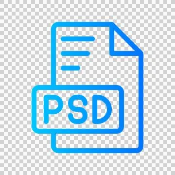 Psd Document file picture gradient icon. format file type icons symbol. Stock Illustration