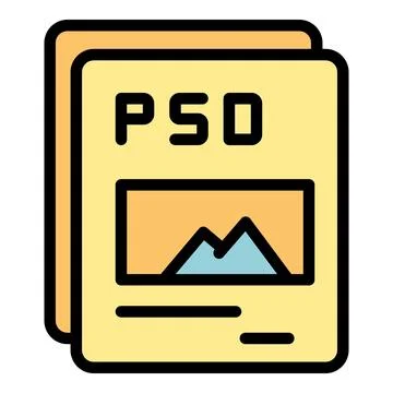 Psd document icon vector flat Stock Illustration