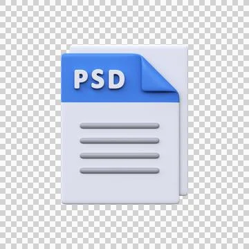 PSD file, format, 3D icon Illustrazione stock