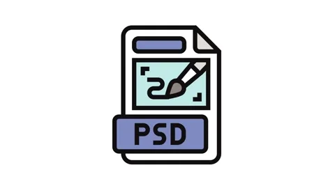 Psd file format document color icon animation Stock Footage 326100759