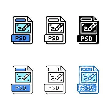 Psd file format document color icon vector stylized Stockillustratie
