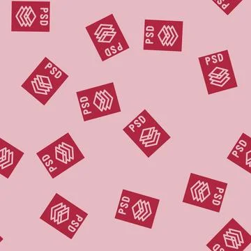 Psd file format document glyph vector seamless pattern Illustrazione stock