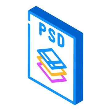 Psd file format document isometric icon vector illustration 스톡 일러스트