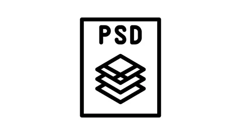 Psd file format document line icon animation Stock Footage 326766301