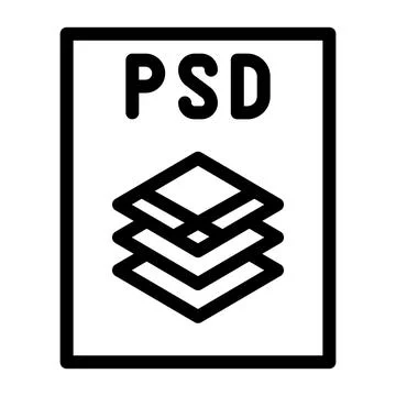 Psd file format document line icon vector illustration Stock Illustration