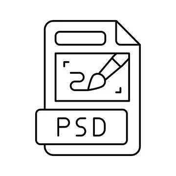 Psd file format document line icon vector illustration 库存插图
