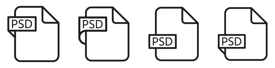 Psd file format document type colored icon. Stock Illustration