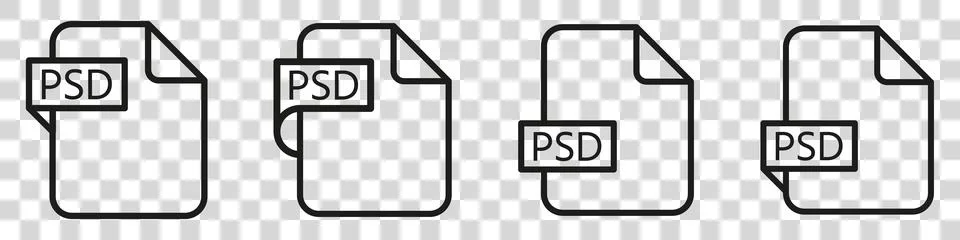 Psd file format document type colored icon. Stock Illustration