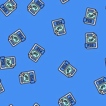 Psd file format document vector seamless pattern Illustrazione stock