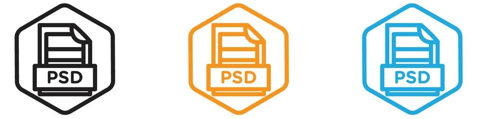 PSD File Format vector logo set collection for web app ui Stock Illustration