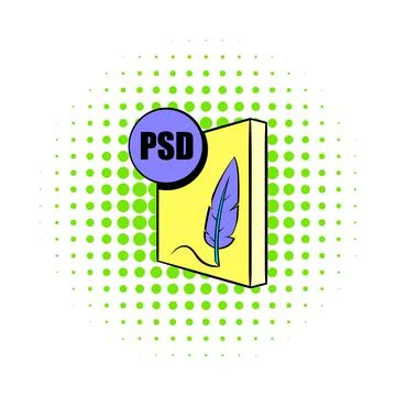 PSD file icon in comics style Illustrazione stock