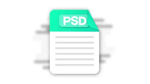 PSD file icon. Flat design graphic. Animation PSD icon. Motion design isolated Stock Footage 219024410