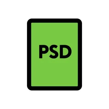 PSD file icon line isolated on white background. Black flat thin icon on mo.. Stock Illustration