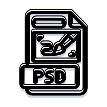 Psd file icon representing digital graphic design document Stockillustratie