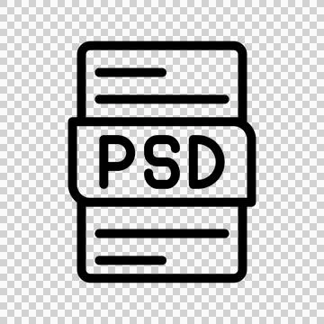 Psd file type document extension outline icon Illustrazione stock