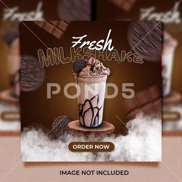 PSD Fresh Milkshake Drink for Social Media Template PSD 템플릿